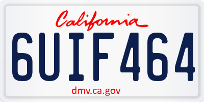 CA license plate 6UIF464