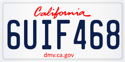 CA license plate 6UIF468