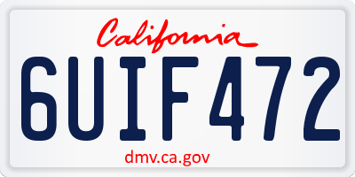 CA license plate 6UIF472