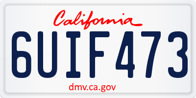 CA license plate 6UIF473