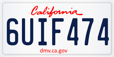 CA license plate 6UIF474