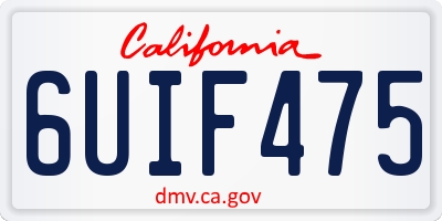 CA license plate 6UIF475