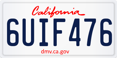 CA license plate 6UIF476