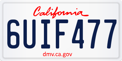 CA license plate 6UIF477