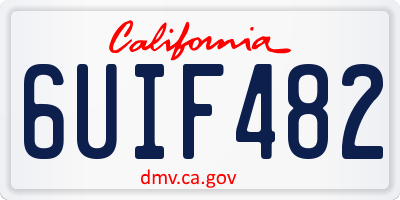 CA license plate 6UIF482