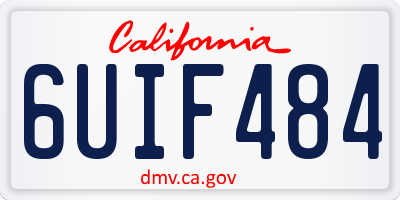 CA license plate 6UIF484