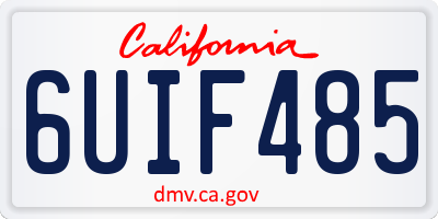 CA license plate 6UIF485