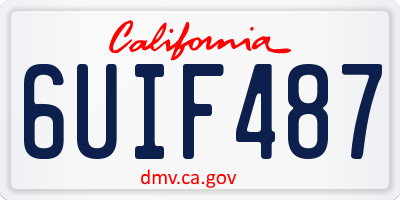 CA license plate 6UIF487