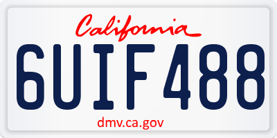 CA license plate 6UIF488