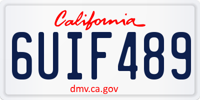 CA license plate 6UIF489
