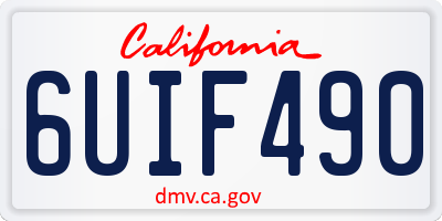 CA license plate 6UIF490