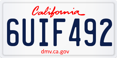 CA license plate 6UIF492