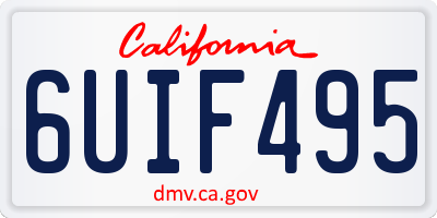 CA license plate 6UIF495
