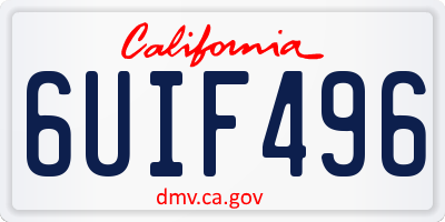 CA license plate 6UIF496
