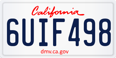 CA license plate 6UIF498