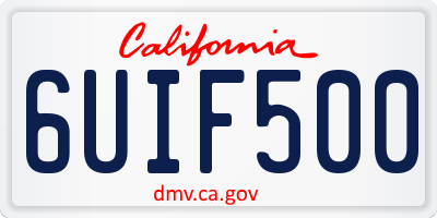 CA license plate 6UIF500