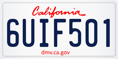 CA license plate 6UIF501