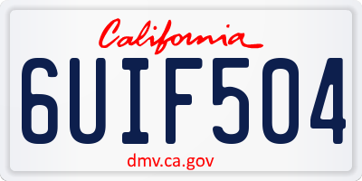 CA license plate 6UIF504