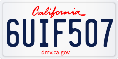 CA license plate 6UIF507
