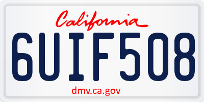 CA license plate 6UIF508