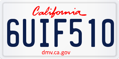 CA license plate 6UIF510