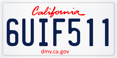 CA license plate 6UIF511