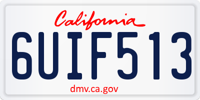 CA license plate 6UIF513