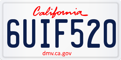 CA license plate 6UIF520