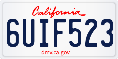 CA license plate 6UIF523