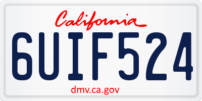 CA license plate 6UIF524