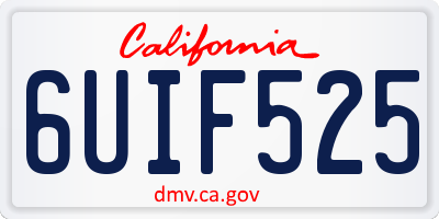 CA license plate 6UIF525