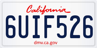 CA license plate 6UIF526