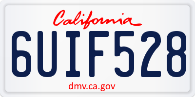 CA license plate 6UIF528