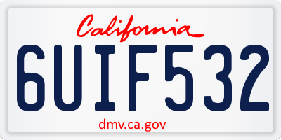 CA license plate 6UIF532