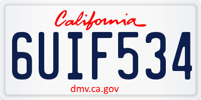 CA license plate 6UIF534
