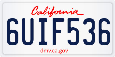 CA license plate 6UIF536