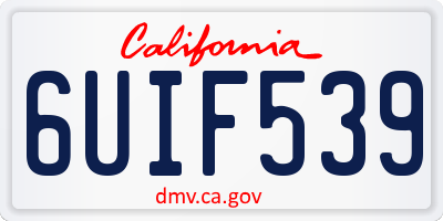 CA license plate 6UIF539