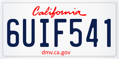 CA license plate 6UIF541