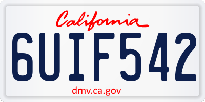 CA license plate 6UIF542