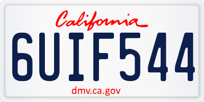 CA license plate 6UIF544