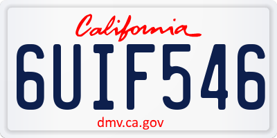 CA license plate 6UIF546