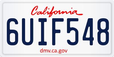 CA license plate 6UIF548