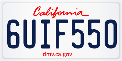 CA license plate 6UIF550