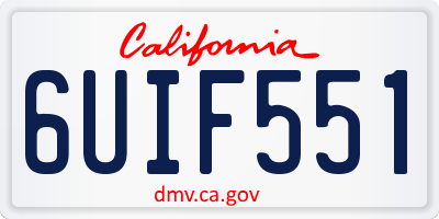 CA license plate 6UIF551