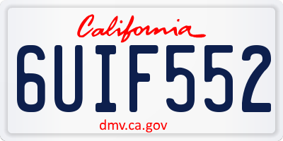 CA license plate 6UIF552