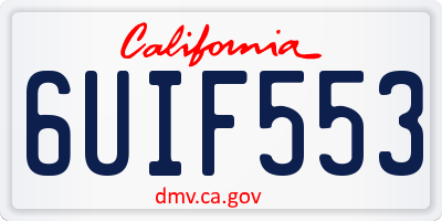 CA license plate 6UIF553