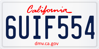 CA license plate 6UIF554