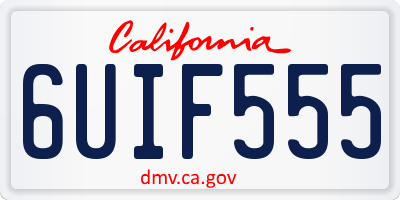 CA license plate 6UIF555