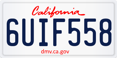 CA license plate 6UIF558