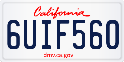 CA license plate 6UIF560